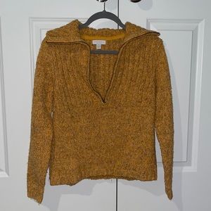 Mustard 1/4 Quarter Zip Sweater